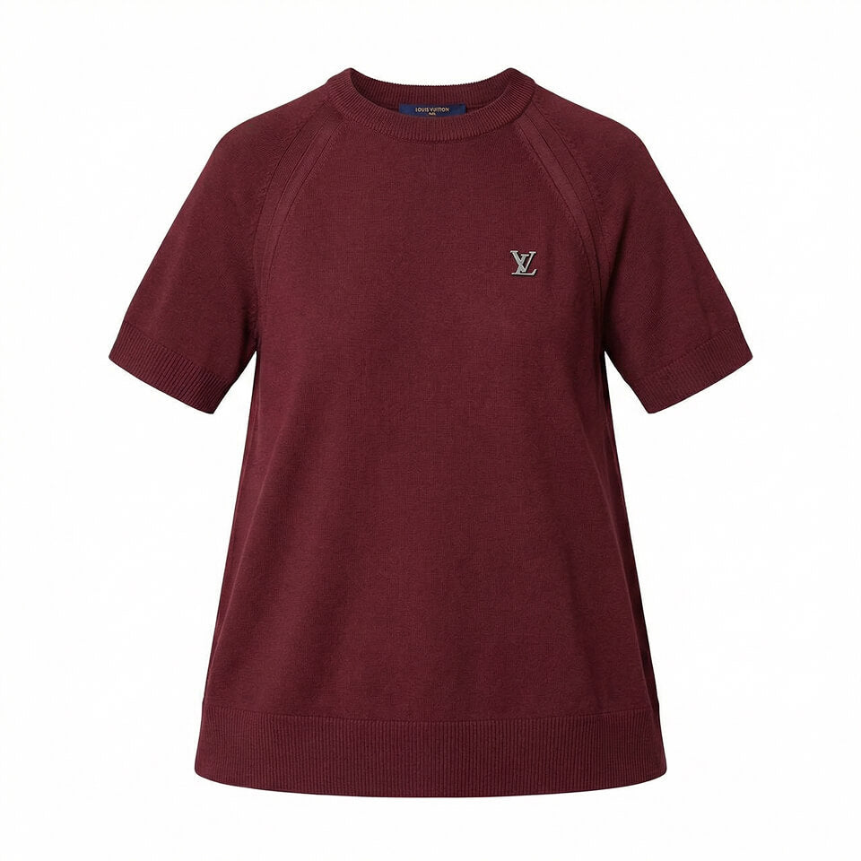 Knit Signature Tee – Burgundy