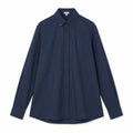 Minimal Embroidered Shirt – Deep Navy