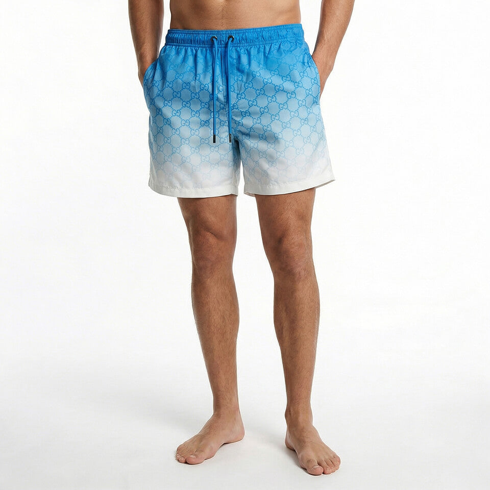 Gradient Monogram Swim Shorts – Ocean Blue